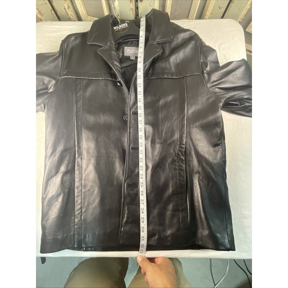 Wilsons Men's Vintage Black Leather Jacket with Quilted Lining, Large - Picture 14 of 14
